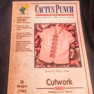 Cactus Punch Embroidery Cutwork 3.5" Diskette